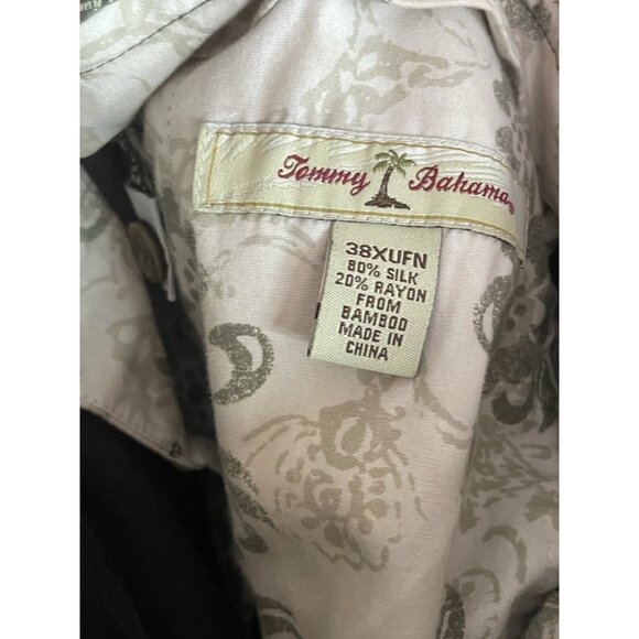 Tommy Bahama Relaxed Brown Silk Pleated Front Trouser Pants Mens Sz 38 Summer - Picture 3 of 6